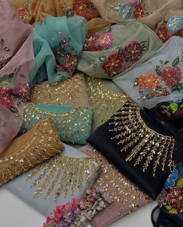 Organza 3pc Handmade Fancy Dress