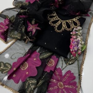 Organza Handmade Fancy 3PC Dress