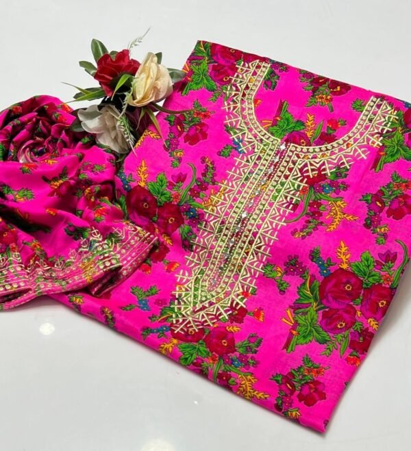 2PC Digital Print Floral Dress - Image 5