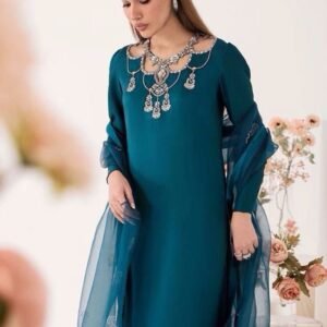 Qatan Silk Handmade Fancy 3Pc Dress