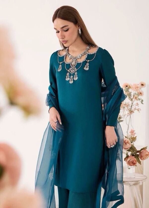 Qatan Silk Handmade Fancy 3Pc Dress