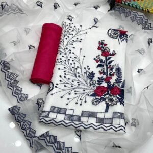 Organza 3pc Embroidered Dress