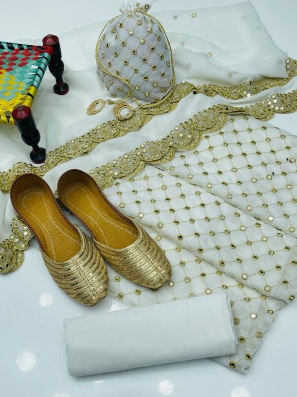 Chiffon 9mm mirror work 5pc dress - Image 10