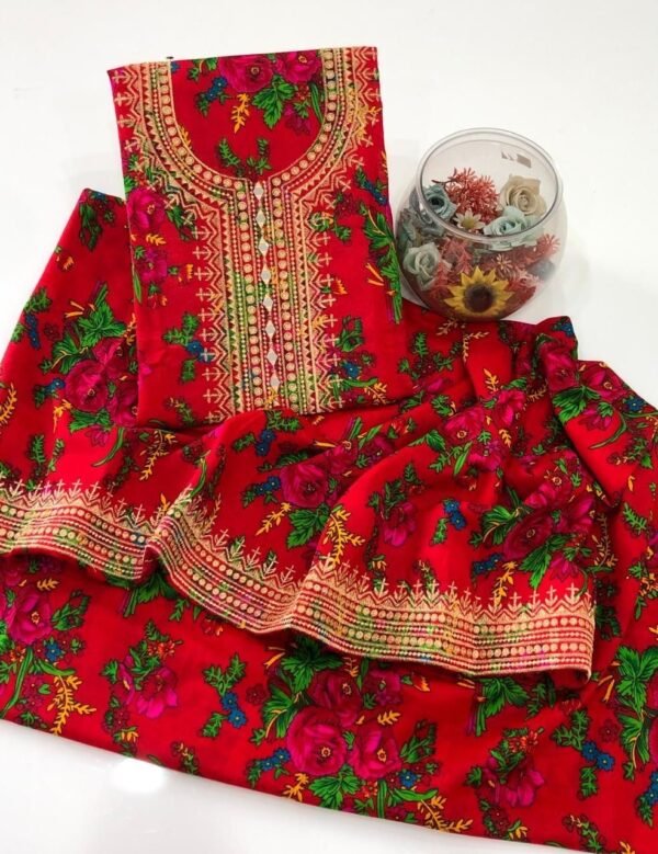 2PC Digital Print Floral Dress - Image 4