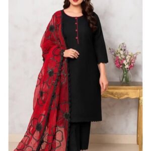 CHIKEN KARI WITH HANDMADE OIL PAINT WORK 3PC DRESS