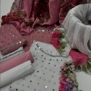 Organza original mirror work handmade brush paint work article