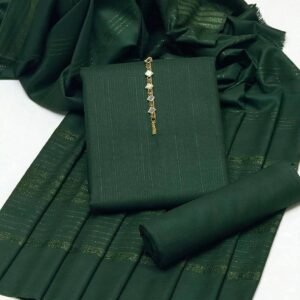 Marina 3pc Dress With Velvut Work Shawl