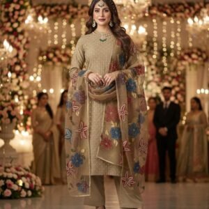 Wedding Wear Handwork Floral 3Pc Dress