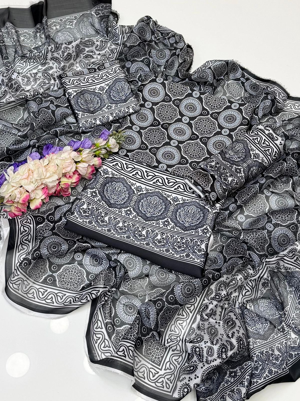 Shamooz China Silk Printed Dress - Image 8