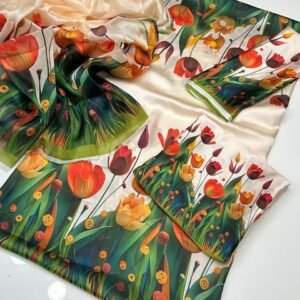 Shamoz Silk Dijital Printed Floral Dress